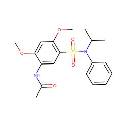 COc1cc(OC)c(S(=O)(=O)N(c2ccccc2)C(C)C)cc1NC(C)=O ZINC000073258633