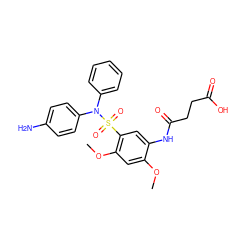 COc1cc(OC)c(S(=O)(=O)N(c2ccccc2)c2ccc(N)cc2)cc1NC(=O)CCC(=O)O ZINC000089469613