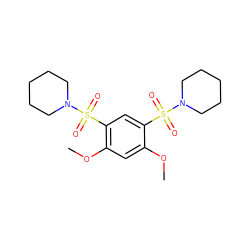 COc1cc(OC)c(S(=O)(=O)N2CCCCC2)cc1S(=O)(=O)N1CCCCC1 ZINC000001426077