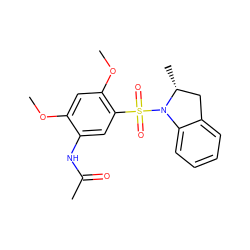 COc1cc(OC)c(S(=O)(=O)N2c3ccccc3C[C@H]2C)cc1NC(C)=O ZINC000004241543