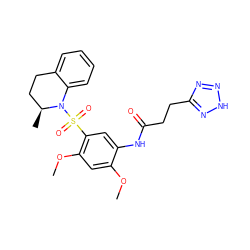 COc1cc(OC)c(S(=O)(=O)N2c3ccccc3CC[C@@H]2C)cc1NC(=O)CCc1nn[nH]n1 ZINC000095558900