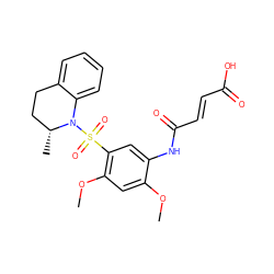 COc1cc(OC)c(S(=O)(=O)N2c3ccccc3CC[C@H]2C)cc1NC(=O)/C=C/C(=O)O ZINC000073274945