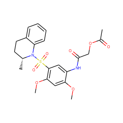 COc1cc(OC)c(S(=O)(=O)N2c3ccccc3CC[C@H]2C)cc1NC(=O)COC(C)=O ZINC000082150272