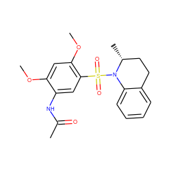 COc1cc(OC)c(S(=O)(=O)N2c3ccccc3CC[C@H]2C)cc1NC(C)=O ZINC000073277392