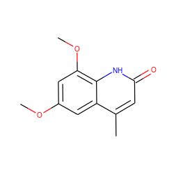 COc1cc(OC)c2[nH]c(=O)cc(C)c2c1 ZINC000040429907