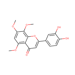 COc1cc(OC)c2c(=O)cc(-c3ccc(O)c(O)c3)oc2c1OC ZINC000026377125