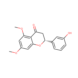 COc1cc(OC)c2c(c1)O[C@@H](c1cccc(O)c1)CC2=O ZINC000098083388