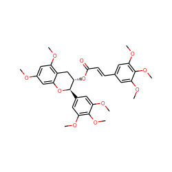 COc1cc(OC)c2c(c1)O[C@H](c1cc(OC)c(OC)c(OC)c1)[C@@H](OC(=O)/C=C/c1cc(OC)c(OC)c(OC)c1)C2 ZINC000200353650