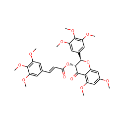 COc1cc(OC)c2c(c1)O[C@H](c1cc(OC)c(OC)c(OC)c1)[C@@H](OC(=O)/C=C/c1cc(OC)c(OC)c(OC)c1)C2=O ZINC000473127952