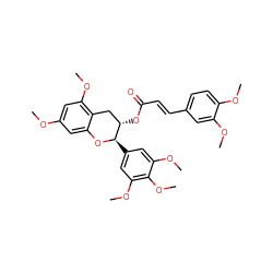 COc1cc(OC)c2c(c1)O[C@H](c1cc(OC)c(OC)c(OC)c1)[C@@H](OC(=O)/C=C/c1ccc(OC)c(OC)c1)C2 ZINC000200353483