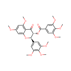 COc1cc(OC)c2c(c1)O[C@H](c1cc(OC)c(OC)c(OC)c1)[C@@H](OC(=O)c1cc(OC)c(OC)c(OC)c1)C2=O ZINC000142985380