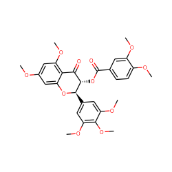 COc1cc(OC)c2c(c1)O[C@H](c1cc(OC)c(OC)c(OC)c1)[C@@H](OC(=O)c1ccc(OC)c(OC)c1)C2=O ZINC000473126328