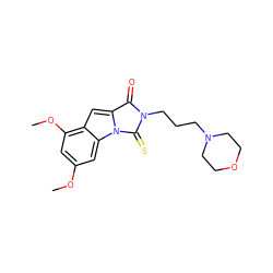 COc1cc(OC)c2cc3n(c2c1)C(=S)N(CCCN1CCOCC1)C3=O ZINC000013487558