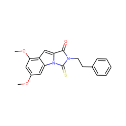 COc1cc(OC)c2cc3n(c2c1)C(=S)N(CCc1ccccc1)C3=O ZINC000013487557