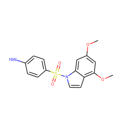 COc1cc(OC)c2ccn(S(=O)(=O)c3ccc(N)cc3)c2c1 ZINC000034875247
