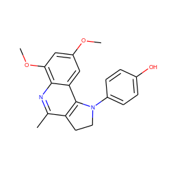 COc1cc(OC)c2nc(C)c3c(c2c1)N(c1ccc(O)cc1)CC3 ZINC000004050984