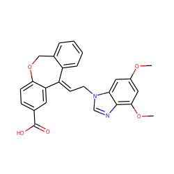 COc1cc(OC)c2ncn(C/C=C3\c4ccccc4COc4ccc(C(=O)O)cc43)c2c1 ZINC000013727142