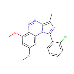 COc1cc(OC)c2nnc3c(C)nc(-c4ccccc4Cl)n3c2c1 ZINC000068206864