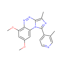 COc1cc(OC)c2nnc3c(C)nc(-c4ccncc4C)n3c2c1 ZINC000084713000