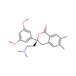 COc1cc(OC)cc([C@@]2(CCN(C)C)Cc3cc(C)c(C)cc3C(=O)O2)c1 ZINC000053244164