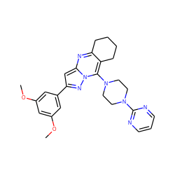 COc1cc(OC)cc(-c2cc3nc4c(c(N5CCN(c6ncccn6)CC5)n3n2)CCCC4)c1 ZINC000001341777