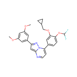COc1cc(OC)cc(-c2cc3nccc(-c4ccc(OC(F)F)c(OCC5CC5)c4)n3n2)c1 ZINC000045375331