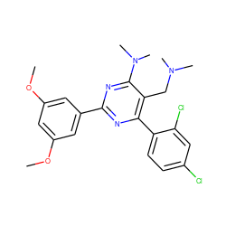 COc1cc(OC)cc(-c2nc(-c3ccc(Cl)cc3Cl)c(CN(C)C)c(N(C)C)n2)c1 ZINC000028391626