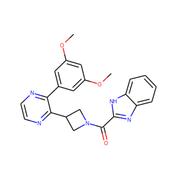 COc1cc(OC)cc(-c2nccnc2C2CN(C(=O)c3nc4ccccc4[nH]3)C2)c1 ZINC000144971973