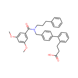 COc1cc(OC)cc(C(=O)N(CCCc2ccccc2)Cc2ccc(-c3ccccc3CCC(=O)O)cc2)c1 ZINC000114431846