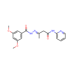 COc1cc(OC)cc(C(=O)N/N=C(\C)CC(=O)Nc2ccccn2)c1 ZINC000100549006