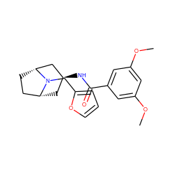 COc1cc(OC)cc(C(=O)N[C@H]2C[C@@H]3CC[C@H](C2)N3Cc2ccco2)c1 ZINC000103237513