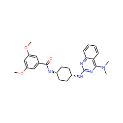 COc1cc(OC)cc(C(=O)N[C@H]2CC[C@@H](Nc3nc(N(C)C)c4ccccc4n3)CC2)c1 ZINC000253681879