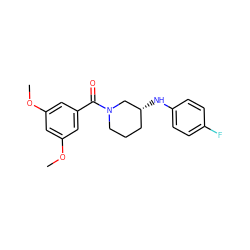 COc1cc(OC)cc(C(=O)N2CCC[C@@H](Nc3ccc(F)cc3)C2)c1 ZINC000012300747