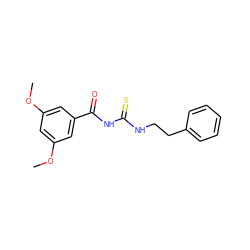 COc1cc(OC)cc(C(=O)NC(=S)NCCc2ccccc2)c1 ZINC000001049930