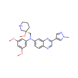 COc1cc(OC)cc(N(C[C@@]2(OC)CCCNC2)c2ccc3ncc(-c4cnn(C)c4)nc3c2)c1 ZINC001772570387