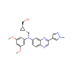 COc1cc(OC)cc(N(C[C@@H]2C[C@H]2CO)c2ccc3ncc(-c4cnn(C)c4)nc3c2)c1 ZINC000199821782
