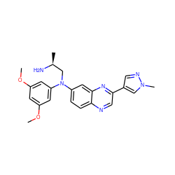 COc1cc(OC)cc(N(C[C@H](C)N)c2ccc3ncc(-c4cnn(C)c4)nc3c2)c1 ZINC000204171834