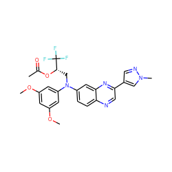COc1cc(OC)cc(N(C[C@H](OC(C)=O)C(F)(F)F)c2ccc3ncc(-c4cnn(C)c4)nc3c2)c1 ZINC000204168502