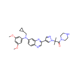 COc1cc(OC)cc(N(CC2CC2)c2ccc3ncc(-c4cnn(C(C)(C)C(=O)N5CCNCC5)c4)nc3c2)c1 ZINC000204152850