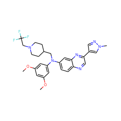 COc1cc(OC)cc(N(CC2CCN(CC(F)(F)F)CC2)c2ccc3ncc(-c4cnn(C)c4)nc3c2)c1 ZINC000204151568