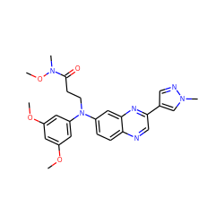 COc1cc(OC)cc(N(CCC(=O)N(C)OC)c2ccc3ncc(-c4cnn(C)c4)nc3c2)c1 ZINC000222882674