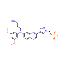COc1cc(OC)cc(N(CCCN)c2ccc3ncc(-c4cnn(CCS(C)(=O)=O)c4)nc3c2)c1 ZINC000204158357