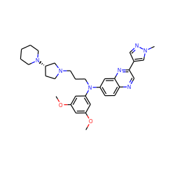 COc1cc(OC)cc(N(CCCN2CC[C@H](N3CCCCC3)C2)c2ccc3ncc(-c4cnn(C)c4)nc3c2)c1 ZINC000219335715