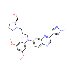 COc1cc(OC)cc(N(CCCN2CCC[C@H]2CO)c2ccc3ncc(-c4cnn(C)c4)nc3c2)c1 ZINC000204147224