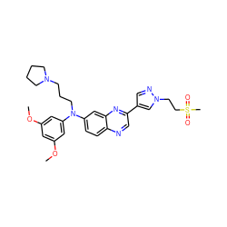 COc1cc(OC)cc(N(CCCN2CCCC2)c2ccc3ncc(-c4cnn(CCS(C)(=O)=O)c4)nc3c2)c1 ZINC000204171535