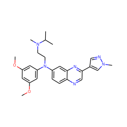 COc1cc(OC)cc(N(CCN(C)C(C)C)c2ccc3ncc(-c4cnn(C)c4)nc3c2)c1 ZINC000204157084