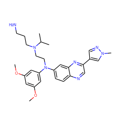 COc1cc(OC)cc(N(CCN(CCCN)C(C)C)c2ccc3ncc(-c4cnn(C)c4)nc3c2)c1 ZINC000204150297