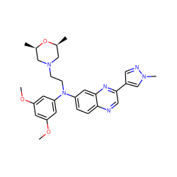 COc1cc(OC)cc(N(CCN2C[C@H](C)O[C@H](C)C2)c2ccc3ncc(-c4cnn(C)c4)nc3c2)c1 ZINC000219353467