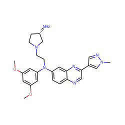 COc1cc(OC)cc(N(CCN2CC[C@H](N)C2)c2ccc3ncc(-c4cnn(C)c4)nc3c2)c1 ZINC000204149043