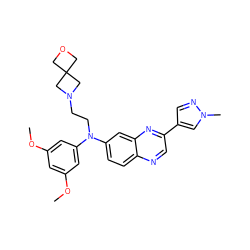 COc1cc(OC)cc(N(CCN2CC3(COC3)C2)c2ccc3ncc(-c4cnn(C)c4)nc3c2)c1 ZINC000199819982